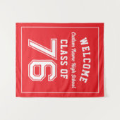 Welcome Class of 1976, Red Reunion Party Decor タペストリー (正面(横))