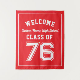 Welcome Class of 1976, Red Reunion Party Decor タペストリー