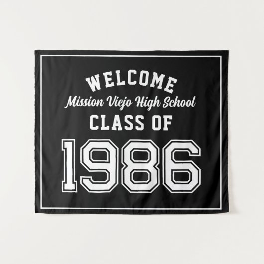 Welcome Class of 1986, Black Reunion Party Decor タペストリー (正面(横))
