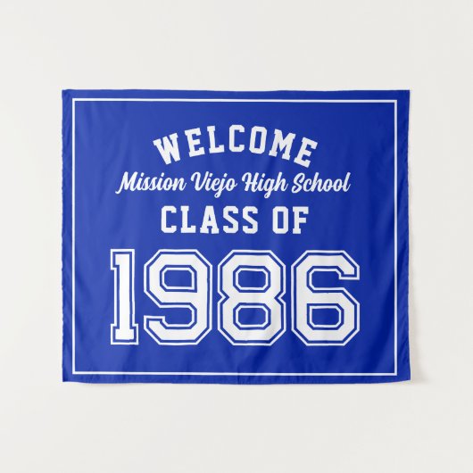 Welcome Class of 1986, Blue Reunion Party Decor タペストリー (正面(横))