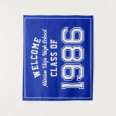 Welcome Class of 1986, Blue Reunion Party Decor タペストリー (正面)