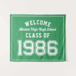 Welcome Class of 1986, Green Reunion Party Decor タペストリー