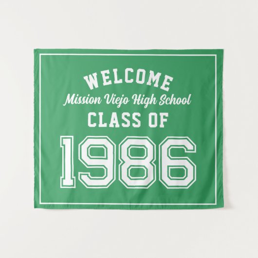 Welcome Class of 1986, Green Reunion Party Decor タペストリー (正面(横))