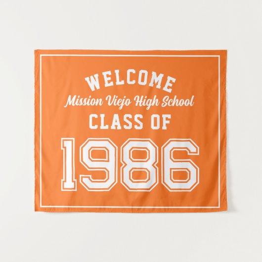 Welcome Class of 1986, Orange Reunion Party Decor タペストリー (正面(横))