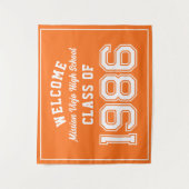 Welcome Class of 1986, Orange Reunion Party Decor タペストリー (正面)