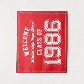 Welcome Class of 1986, Red Reunion Party Decor Tap タペストリー (正面)