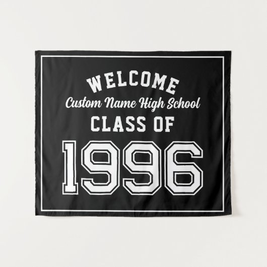 Welcome Class of 1996, Black Reunion Party Decor タペストリー (正面(横))