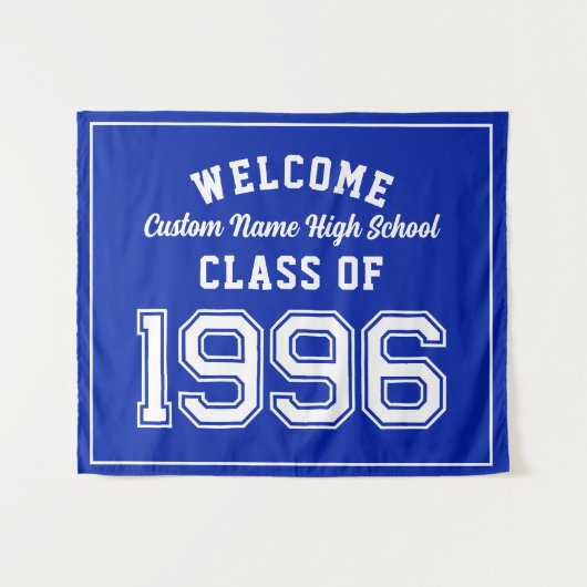 Welcome Class of 1996, Blue Reunion Party Decor タペストリー (正面(横))