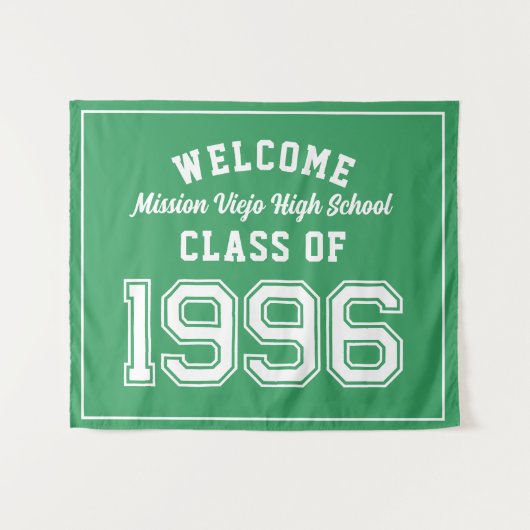 Welcome Class of 1996, Green Reunion Party Decor タペストリー (正面(横))