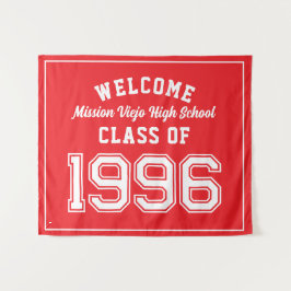 Welcome Class of 1996, Red Reunion Party Decor Tap タペストリー
