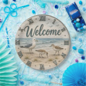 Welcome Coastal Seabirds Rustic Beach House  ペーパープレート (パーティー)