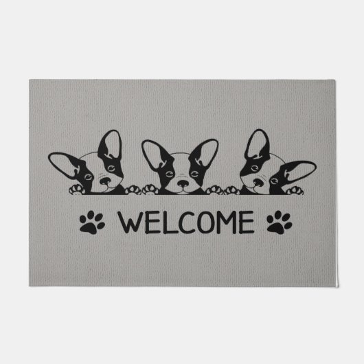Welcome Cute Dog Doormat, Lovely Animal  ドアマット (正面)