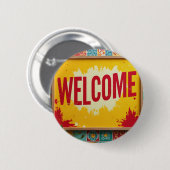 Welcome design on  缶バッジ (正面&裏面)