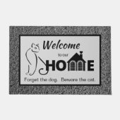 Welcome Door Mat - Beware the Cat ドアマット (正面)