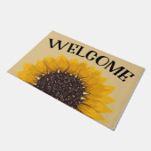 Welcome Doormat with Sunflower,  Flower ドアマット (アングル)