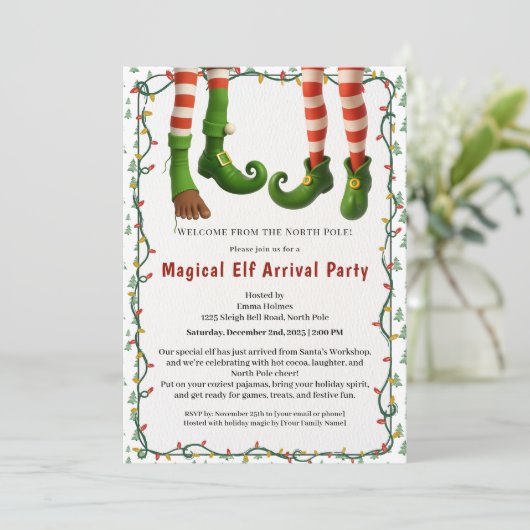 Welcome Elf Party | North Pole Arrival Celebration 招待状 (スタンド正面)