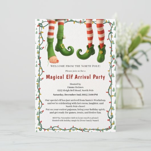Welcome Elf Party | North Pole Arrival Celebration 招待状 (スタンド正面)