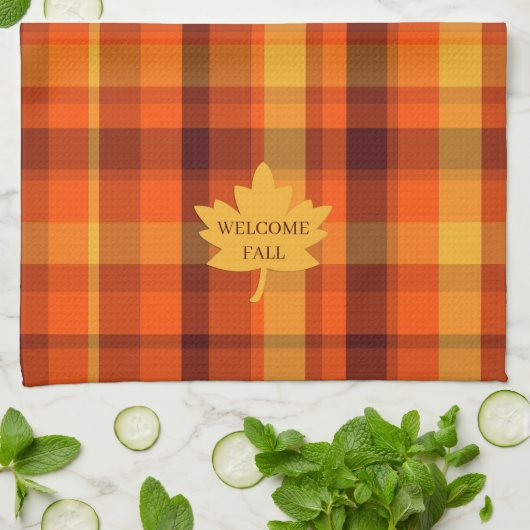 Welcome Fall Kitchen Towel Decor キッチンタオル (折り畳み)