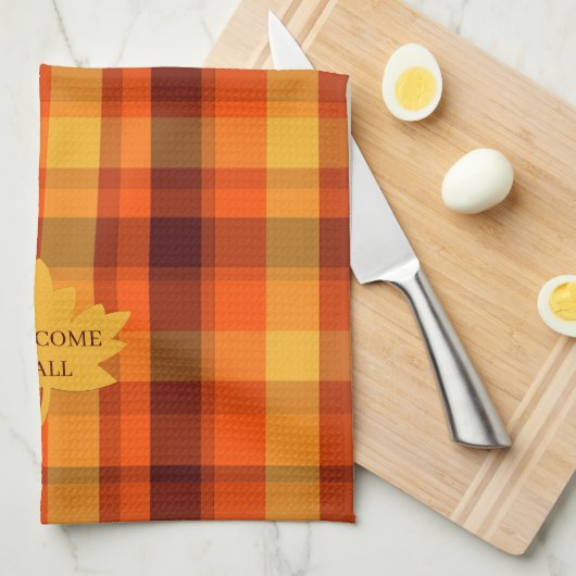 Welcome Fall Kitchen Towel Decor キッチンタオル (四つ折り)