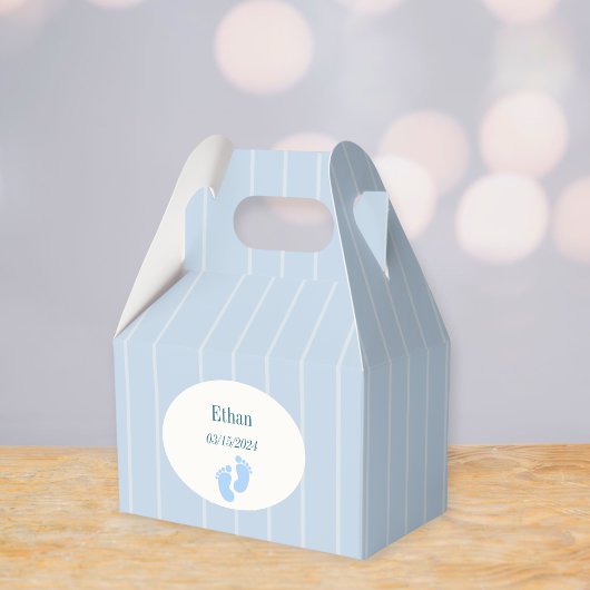 welcome favors,baby shower gathering.,blue square  フェイバーボックス