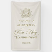 WELCOME FIRST COMMUNION banner custom marfil 横断幕 (縦)