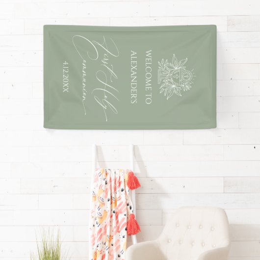 WELCOME FIRST COMMUNION banner custom Sage 横断幕 (インサイチュ)