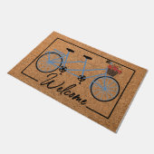 Welcome Floral Bicycle Doormat, Best Bike Lovers ドアマット (アングル)