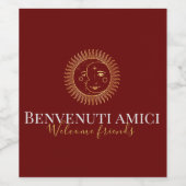 Welcome Friends英語/イタリアンカスタム ワインラベル (シングルラベル)