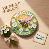 Welcome Friends Honey Bee Spring ラージ壁時計