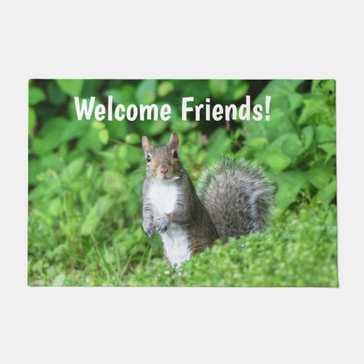Welcome Friends Squirrel ドアマット (正面)