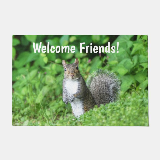 Welcome Friends Squirrel ドアマット (正面)