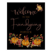 Welcome Friendsgiving Potluck Autumn Celebration ポスター (正面)