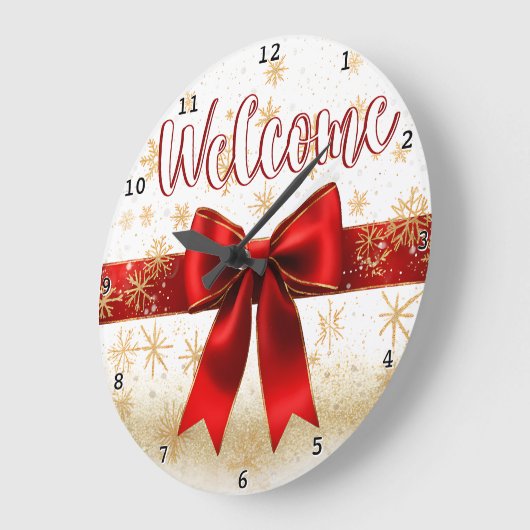 welcome gold red ラージ壁時計 (傾斜)