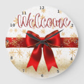 welcome gold red ラージ壁時計 (正面)