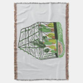Welcome Green House Botanical Cactus Plants Art スローブランケット (正面縦)