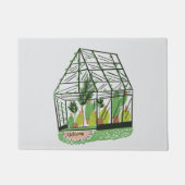 Welcome Green House Botanical Cactus Plants Art ドアマット (正面)