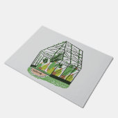 Welcome Green House Botanical Cactus Plants Art ドアマット (アングル)