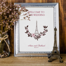 Welcome Guest Board Parisian Inspired Design ポスター