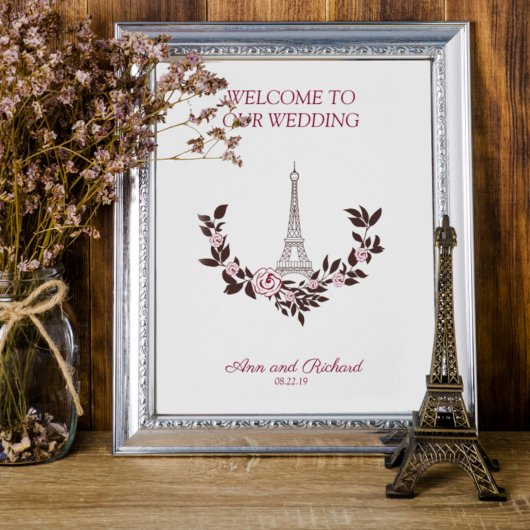 Welcome Guest Board Parisian Inspired Design ポスター