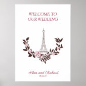 Welcome Guest Board Parisian Inspired Design ポスター (正面)