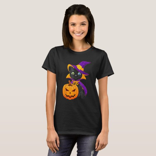Welcome Happy Hat Cat Halloween 2023 Devil Face Pu Tシャツ (正面フル)