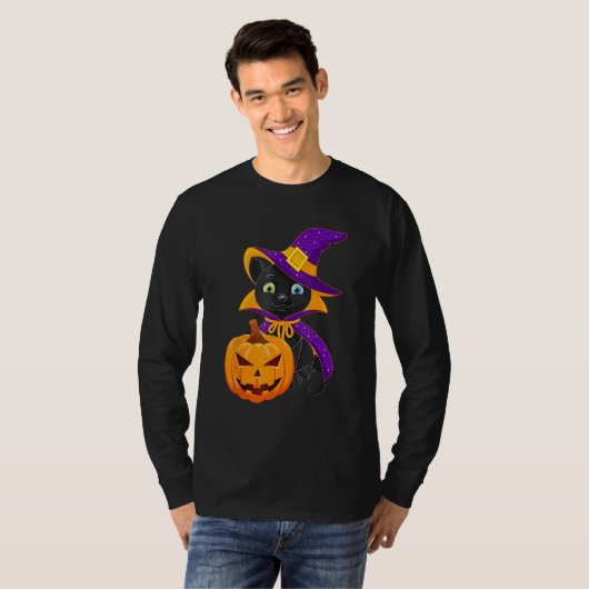 Welcome Happy Hat Cat Halloween 2023 Devil Face Pu Tシャツ (正面フル)