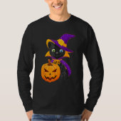 Welcome Happy Hat Cat Halloween 2023 Devil Face Pu Tシャツ (正面)