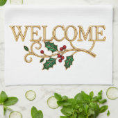 Welcome holly christmas guest  キッチンタオル (折り畳み)