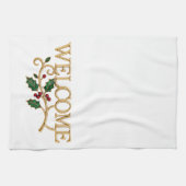 Welcome holly christmas guest  キッチンタオル (横)