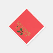 Welcome holly christmas guest  スタンダードカクテルナプキン (角)