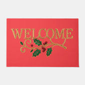 Welcome holly christmas guest  ドアマット (正面)