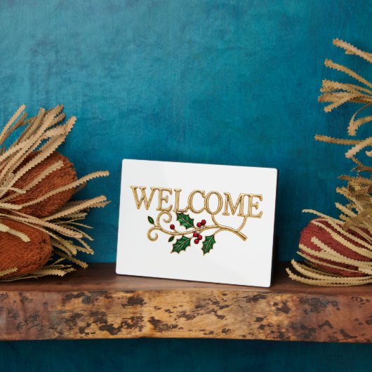 Welcome holly christmas guest  フォトプラーク (側面)