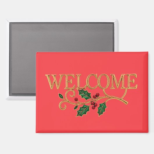 Welcome holly christmas guest  マグネット (正面/裏面)