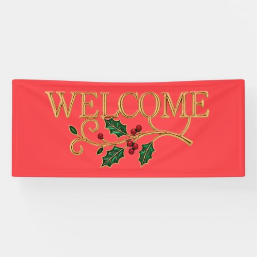 Welcome holly christmas guest 横断幕 (横)